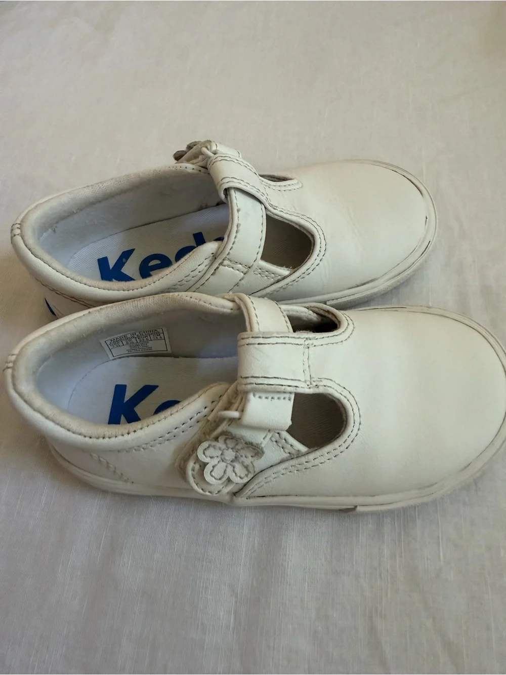 Keds Cream Leather Mary Jane Baby/Walker Shoes